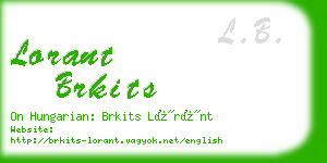 lorant brkits business card